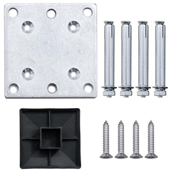 WPC Zaun-Set 10 Quadrate + 1 Schräge 1830x186 cm Grau