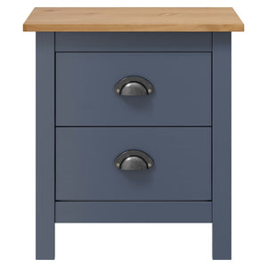 Nachttisch Hill Grau 46x35x49,5 cm Massivholz Kiefer