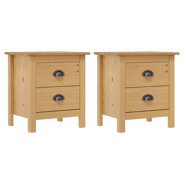 vidaXL Tables de chevet Hill 2 pcs 46x35x49,5 cm Bois de pin massif