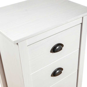 Sideboard Hill Weiß 46x35x80 cm Massivholz Kiefer