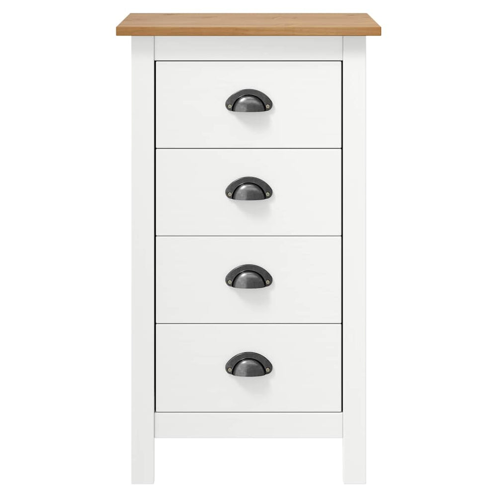 Sideboard Hill Weiß 46x35x80 cm Massivholz Kiefer