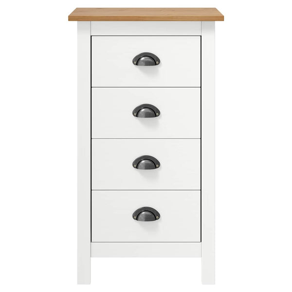 Sideboard Hill Weiß 46x35x80 cm Massivholz Kiefer