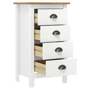 Sideboard Hill Weiß 46x35x80 cm Massivholz Kiefer