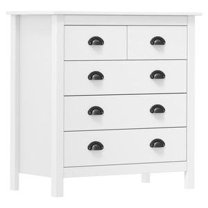 Sideboard Hill Weiß 79x40x80 cm Massivholz Kiefer