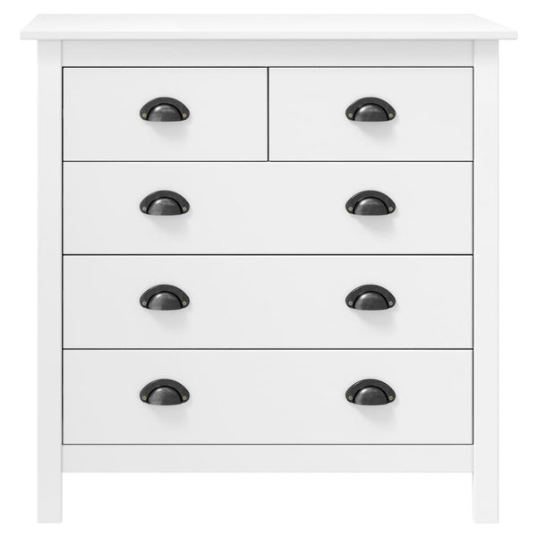 Sideboard Hill Weiß 79x40x80 cm Massivholz Kiefer