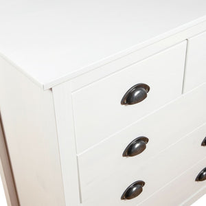 Sideboard Hill Weiß 79x40x80 cm Massivholz Kiefer