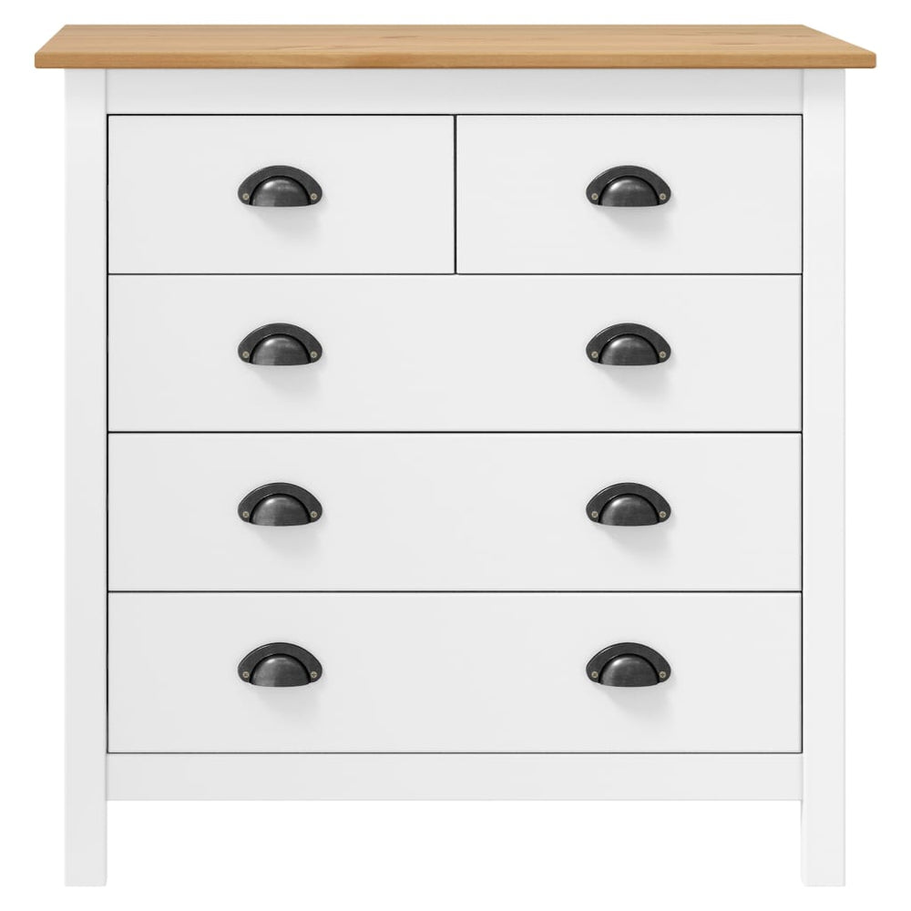 Sideboard Hill Weiß 79x40x80 cm Massivholz Kiefer