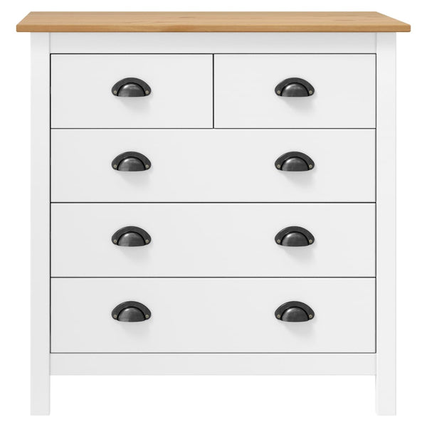 Sideboard Hill Weiß 79x40x80 cm Massivholz Kiefer