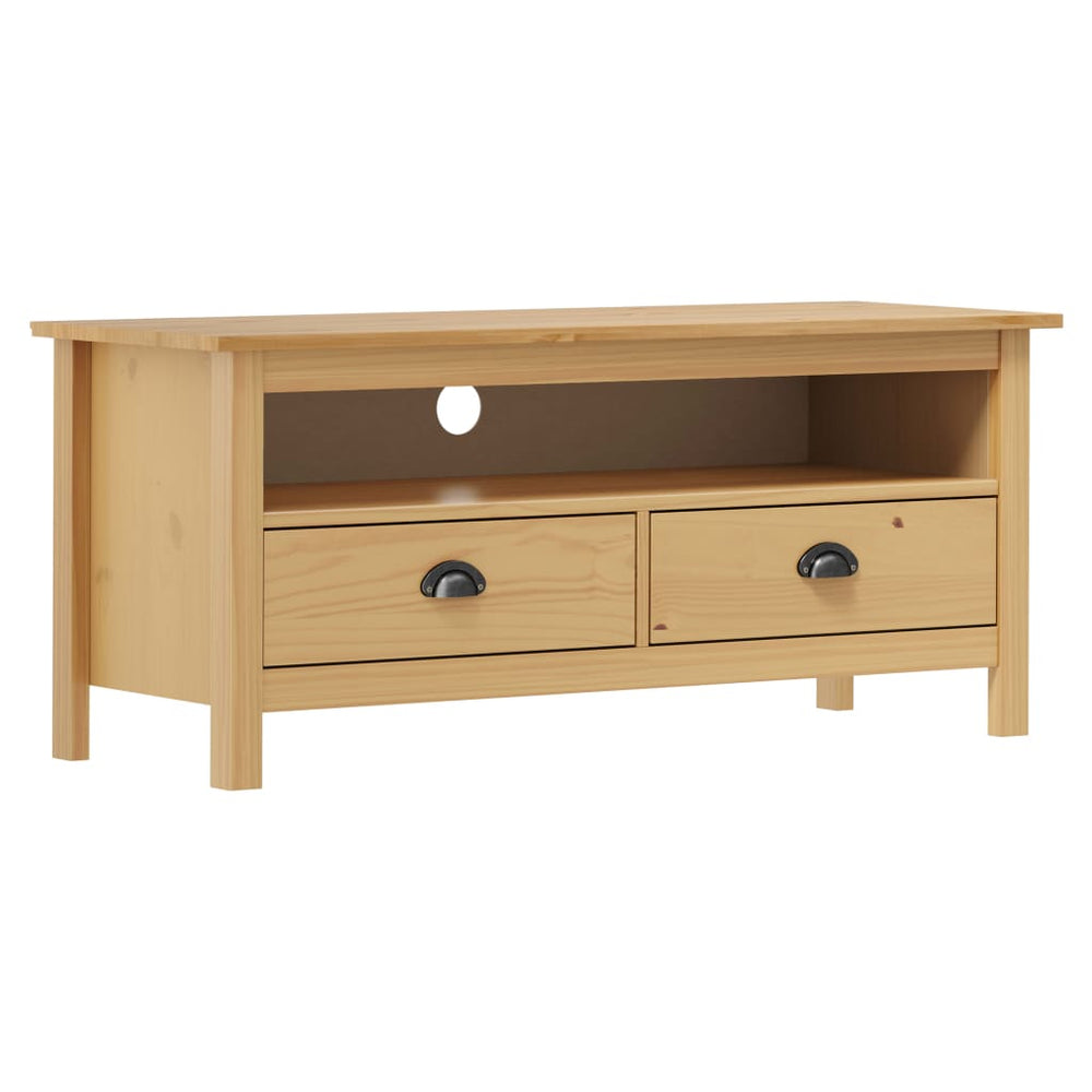vidaXL Meuble TV Hill marron miel 110x40x47 cm pin massif