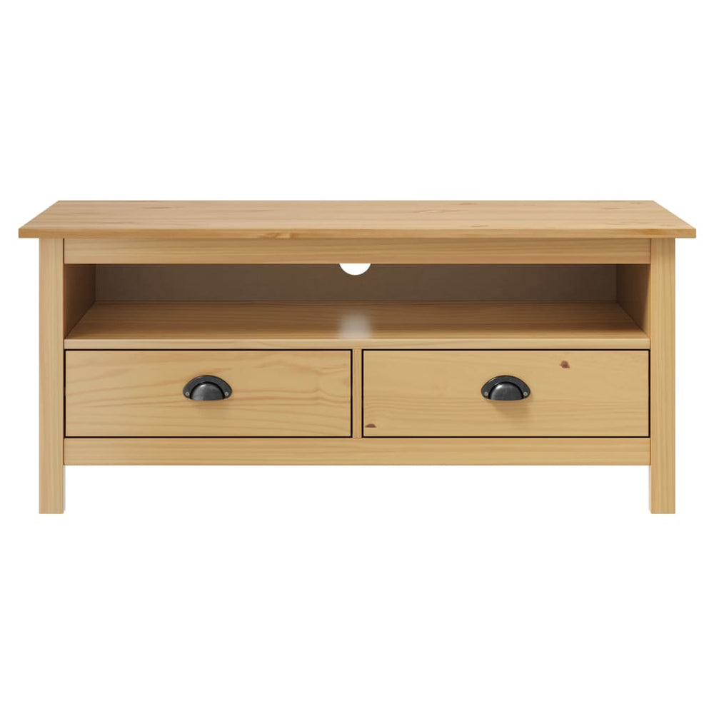 vidaXL Meuble TV Hill marron miel 110x40x47 cm pin massif