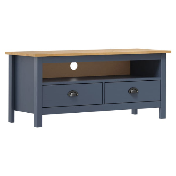 vidaXL Meuble TV Hill Gris 110x40x47 cm Bois de pin massif