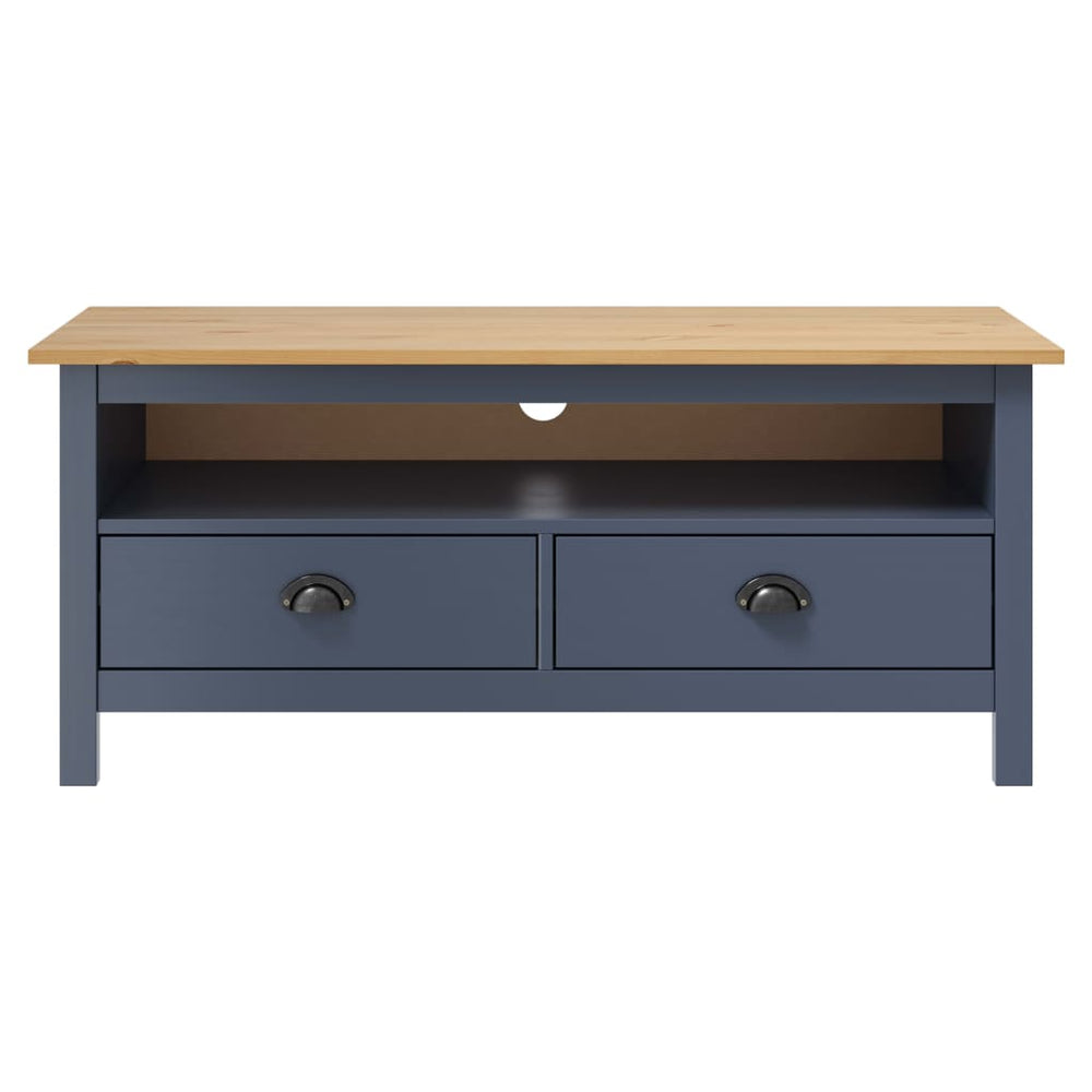 vidaXL Meuble TV Hill Gris 110x40x47 cm Bois de pin massif