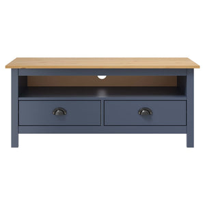 vidaXL Meuble TV Hill Gris 110x40x47 cm Bois de pin massif