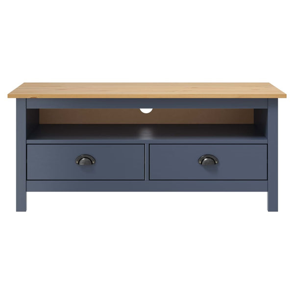 vidaXL Meuble TV Hill Gris 110x40x47 cm Bois de pin massif