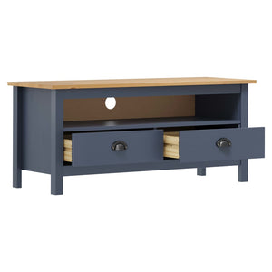 vidaXL Meuble TV Hill Gris 110x40x47 cm Bois de pin massif