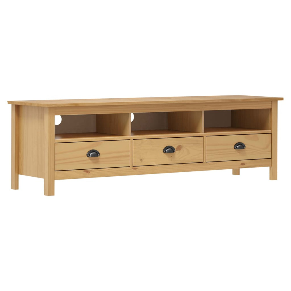 vidaXL Meuble TV Hill marron miel 158x40x47 cm pin massif