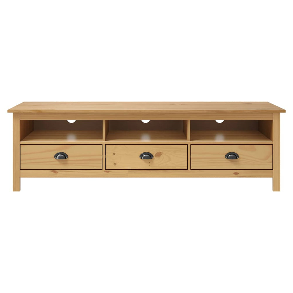 vidaXL Meuble TV Hill marron miel 158x40x47 cm pin massif