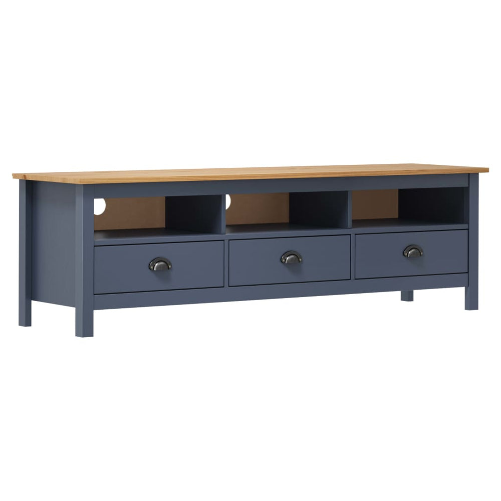 vidaXL Meuble TV Hill Gris 158x40x47 cm Bois de pin massif