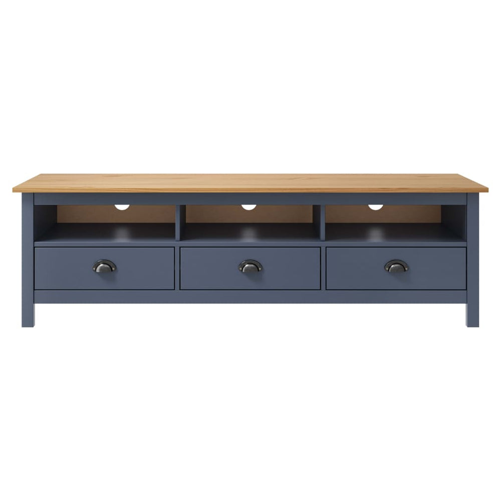 vidaXL Meuble TV Hill Gris 158x40x47 cm Bois de pin massif
