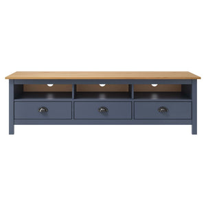 TV-Schrank Hill Grau 158x40x47 cm Massivholz Kiefer