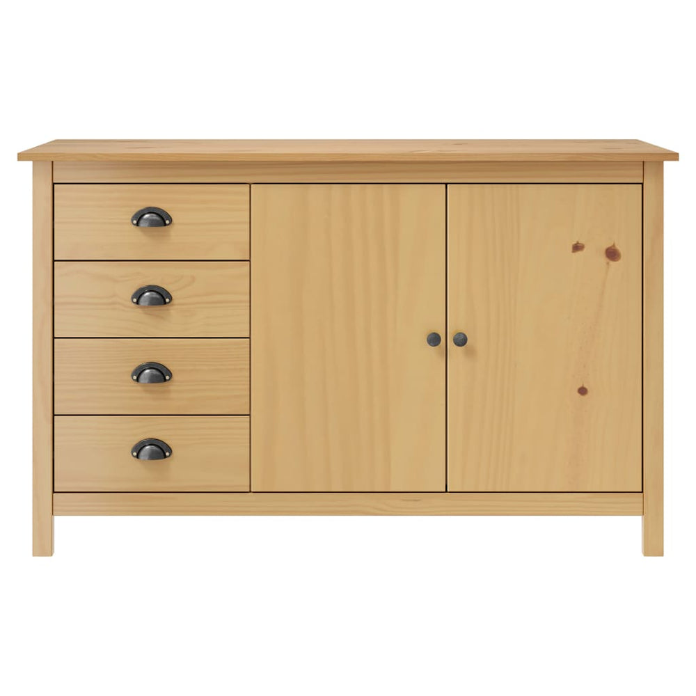 Sideboard Hill Honigbraun 130x40x80 cm Massivholz Kiefer