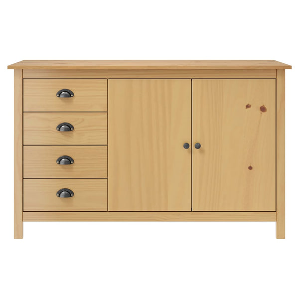 Sideboard Hill Honigbraun 130x40x80 cm Massivholz Kiefer