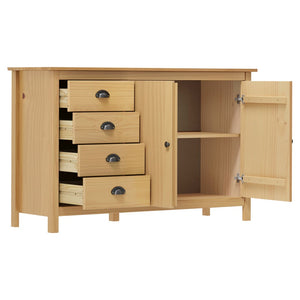 Sideboard Hill Honigbraun 130x40x80 cm Massivholz Kiefer