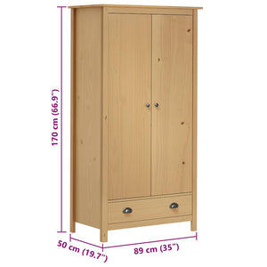 vidaXL Armoire 2 portes Hill 89x50x170 cm Bois de pin massif