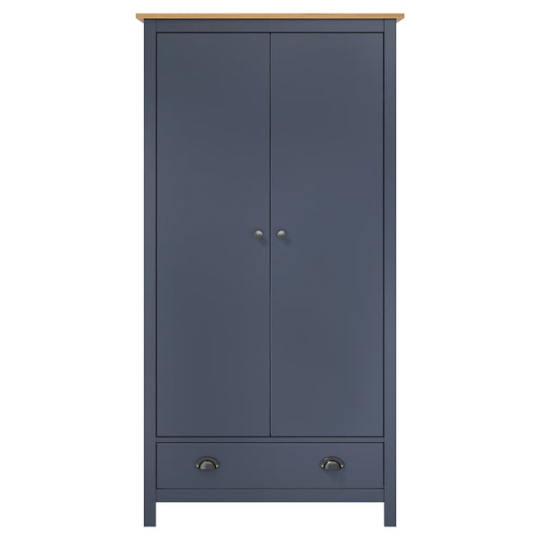 Kleiderschrank mit 2 Türen Hill Grau 89x50x170 cm Kiefernholz
