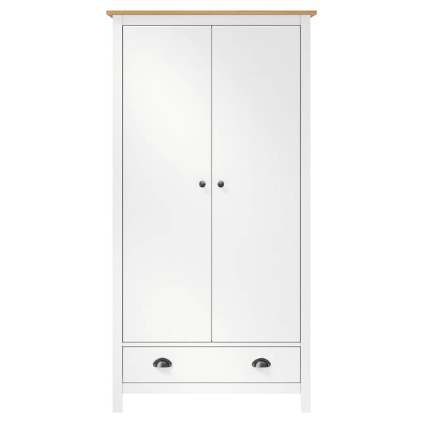 Kleiderschrank mit 2 Türen Hill Weiß 89x50x170 cm Kiefernholz