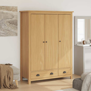 vidaXL Wardrobe with 3 Doors Hill 127x50x170cm Solid Pine Wood