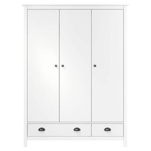 Kleiderschrank mit 3 Türen Hill Weiß 127x50x170 cm Kiefernholz