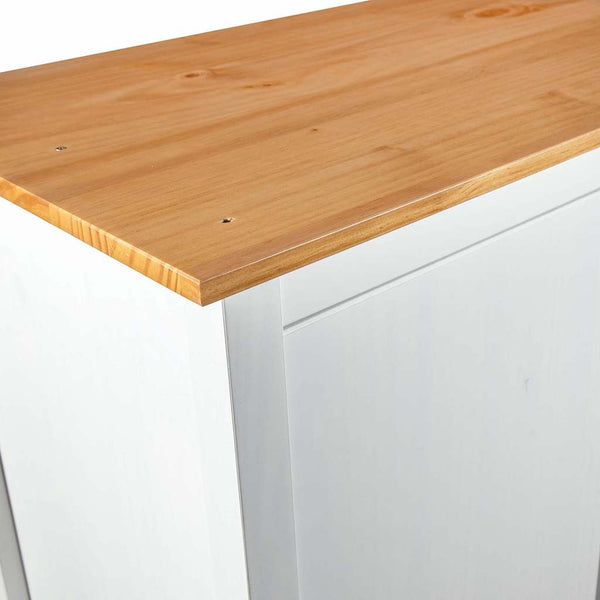 Kleiderschrank mit 3 Türen Hill Weiß 127x50x170 cm Kiefernholz