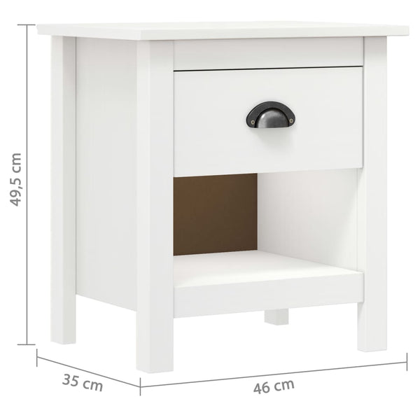 vidaXL Tables de chevet 2 pcs Hill 46x35x49,5 cm en pin massif