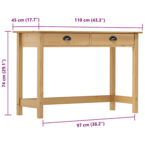 Konsolentisch Hill mit 2 Schubladen 110×45×74 cm Kiefernholz