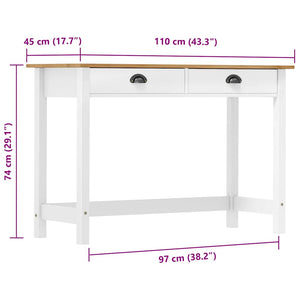 Konsolentisch Hill mit 2 Schubladen 110x45x74 cm Kiefernholz
