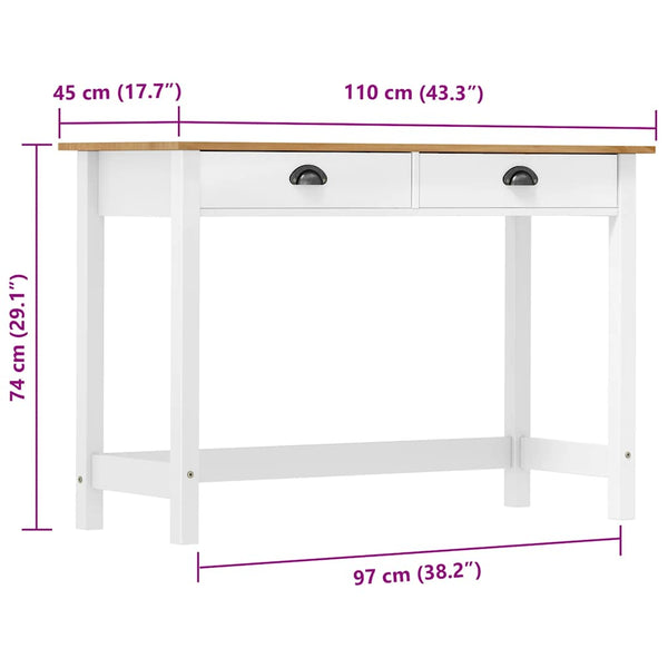 Konsolentisch Hill mit 2 Schubladen 110x45x74 cm Kiefernholz