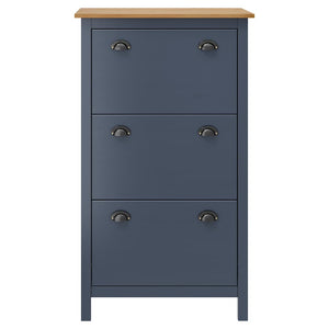 Schuhschrank Hill Grau 72x35x124 cm Massivholz Kiefer