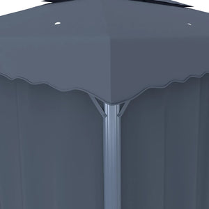 vidaXL Pavillon avec rideaux 4x3 m anthracite aluminium