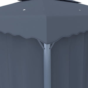 vidaXL Pavillon avec rideaux 3x3 m anthracite aluminium