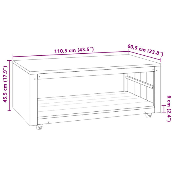 Couchtisch 110x60x40 cm Massivholz Teak