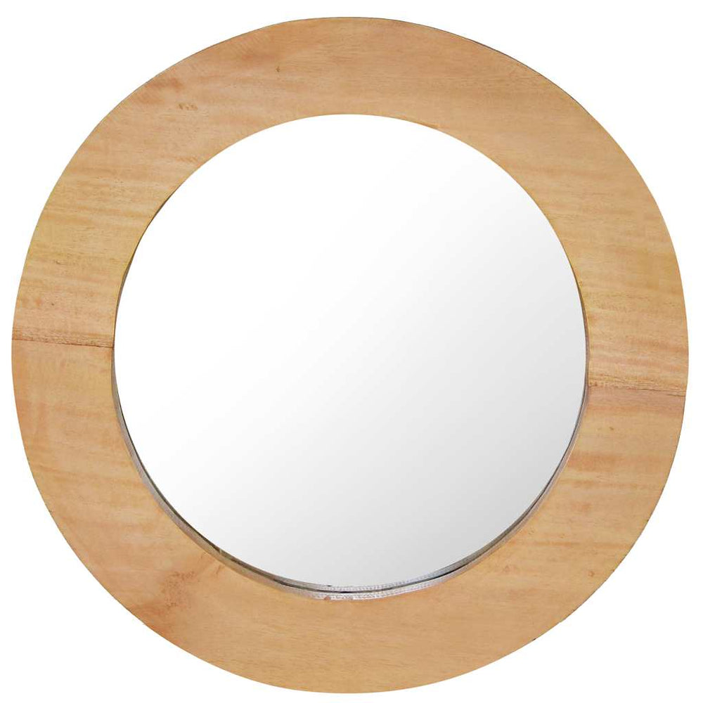 vidaXL Miroir mural 40 cm teck rond