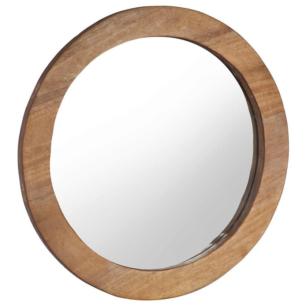 vidaXL Miroir mural 60 cm teck Rond