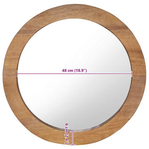 Wandspiegel 60 cm Teak Rund
