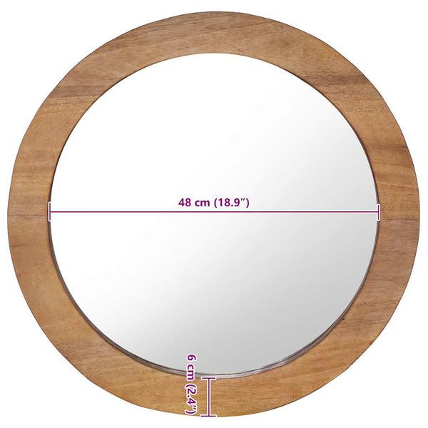 Wandspiegel 60 cm Teak Rund