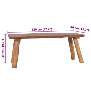 Gartenbank 120 cm Massivholz Teak