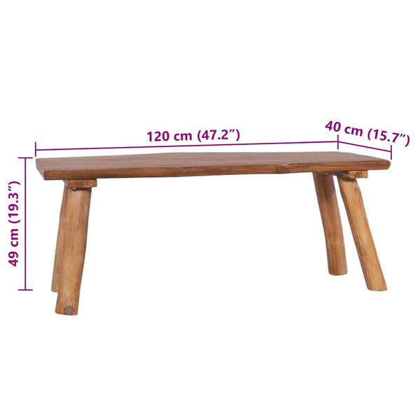 Gartenbank 120 cm Massivholz Teak