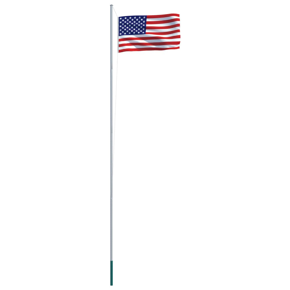 vidaXL Drapeau des États-Unis et mât aluminium 6,2 m