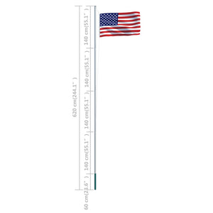 Flagge der Vereinigten Staaten und Mast Aluminium 6,2 m