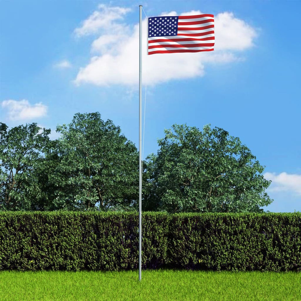 vidaXL Drapeau des États-Unis et mât aluminium 6,2 m